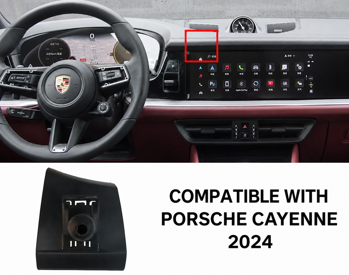 Direct-Fit Motorized Phone Mount — for Porsche Cayenne, Macan, Panamera, 718, 911 & Taycan