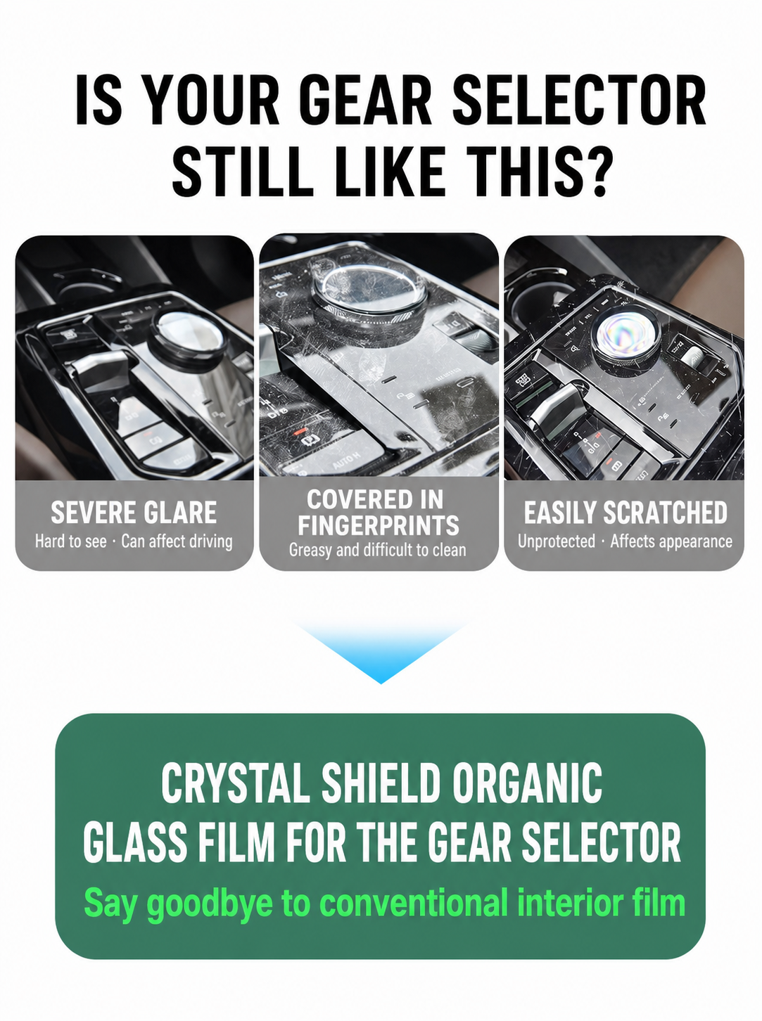 Gear Selector Panel Protective Hard Film — for Porsche Cayenne, Panamera & Macan