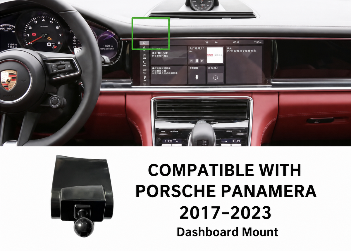 Direct-Fit Motorized Phone Mount — for Porsche Cayenne, Macan, Panamera, 718, 911 & Taycan