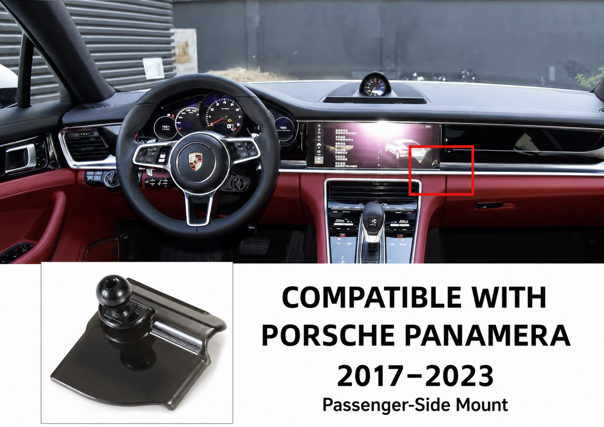 Direct-Fit Motorized Phone Mount — for Porsche Cayenne, Macan, Panamera, 718, 911 & Taycan