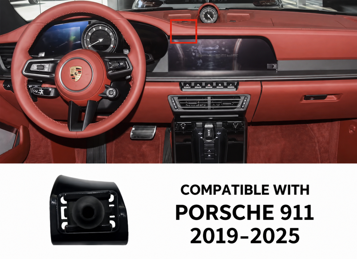Direct-Fit Motorized Phone Mount — for Porsche Cayenne, Macan, Panamera, 718, 911 & Taycan