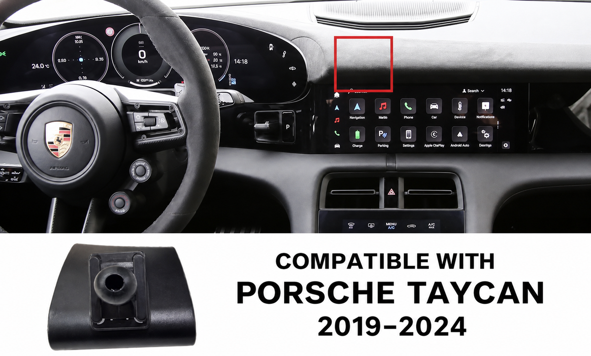 Direct-Fit Motorized Phone Mount — for Porsche Cayenne, Macan, Panamera, 718, 911 & Taycan