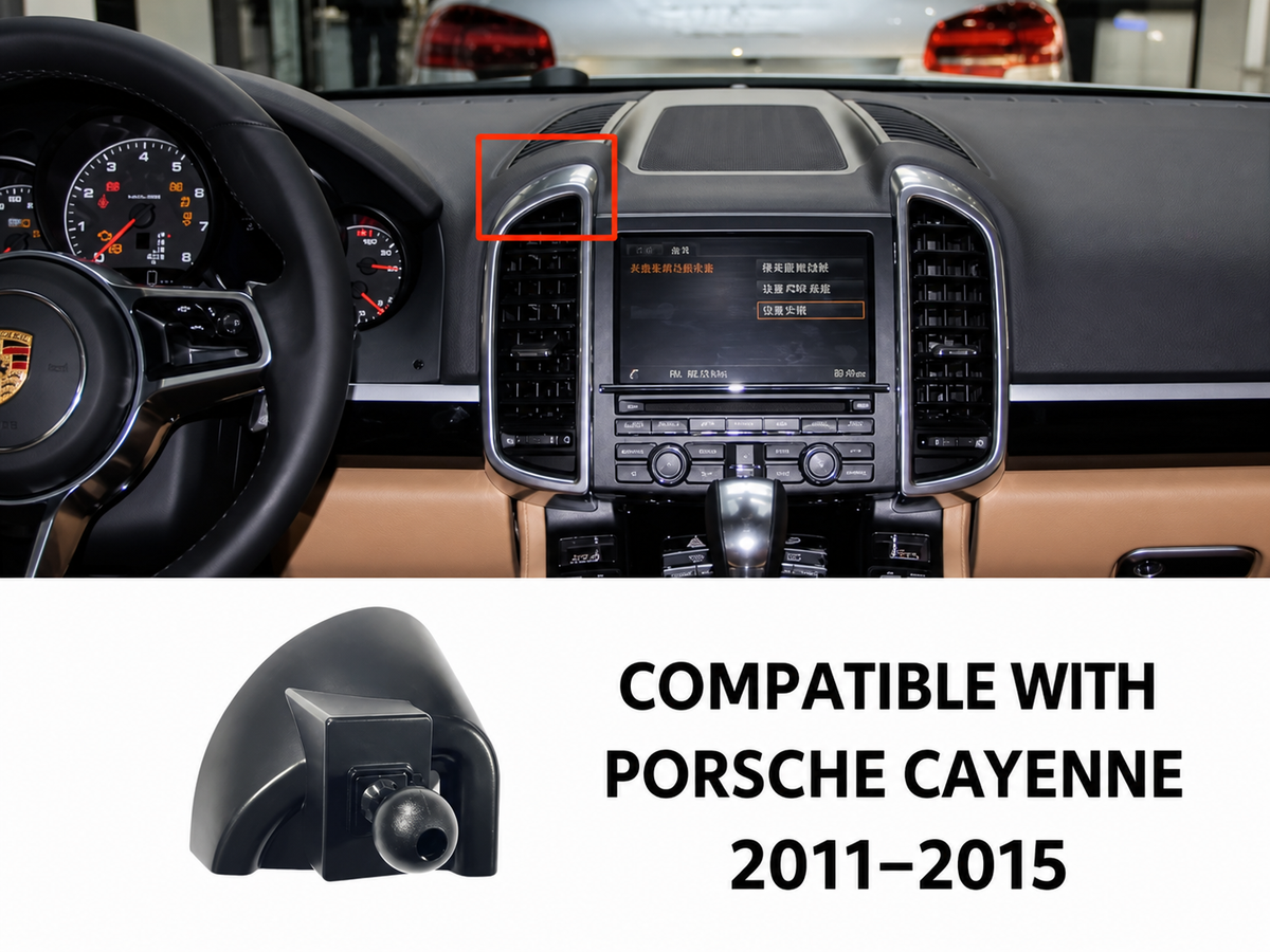 Direct-Fit Motorized Phone Mount — for Porsche Cayenne, Macan, Panamera, 718, 911 & Taycan