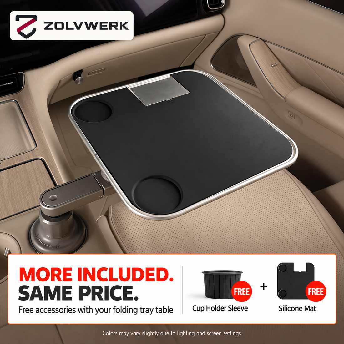 Foldable Floating Car Tray Table for Front & Rear Seats — Dining & Work