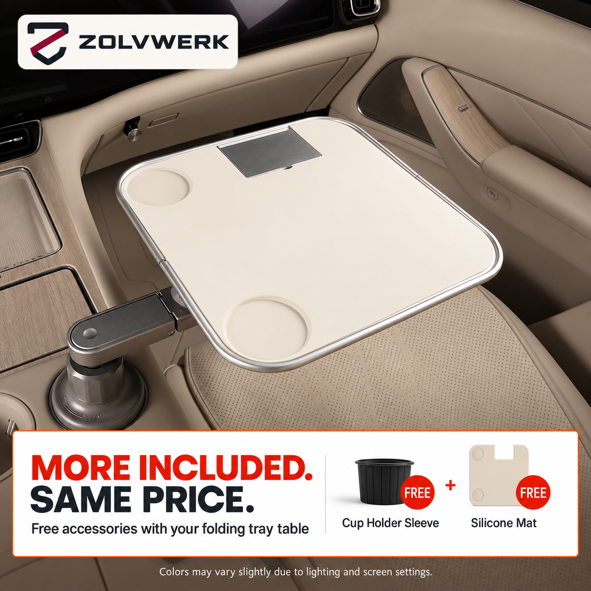 Foldable Floating Car Tray Table for Front & Rear Seats — Dining & Work