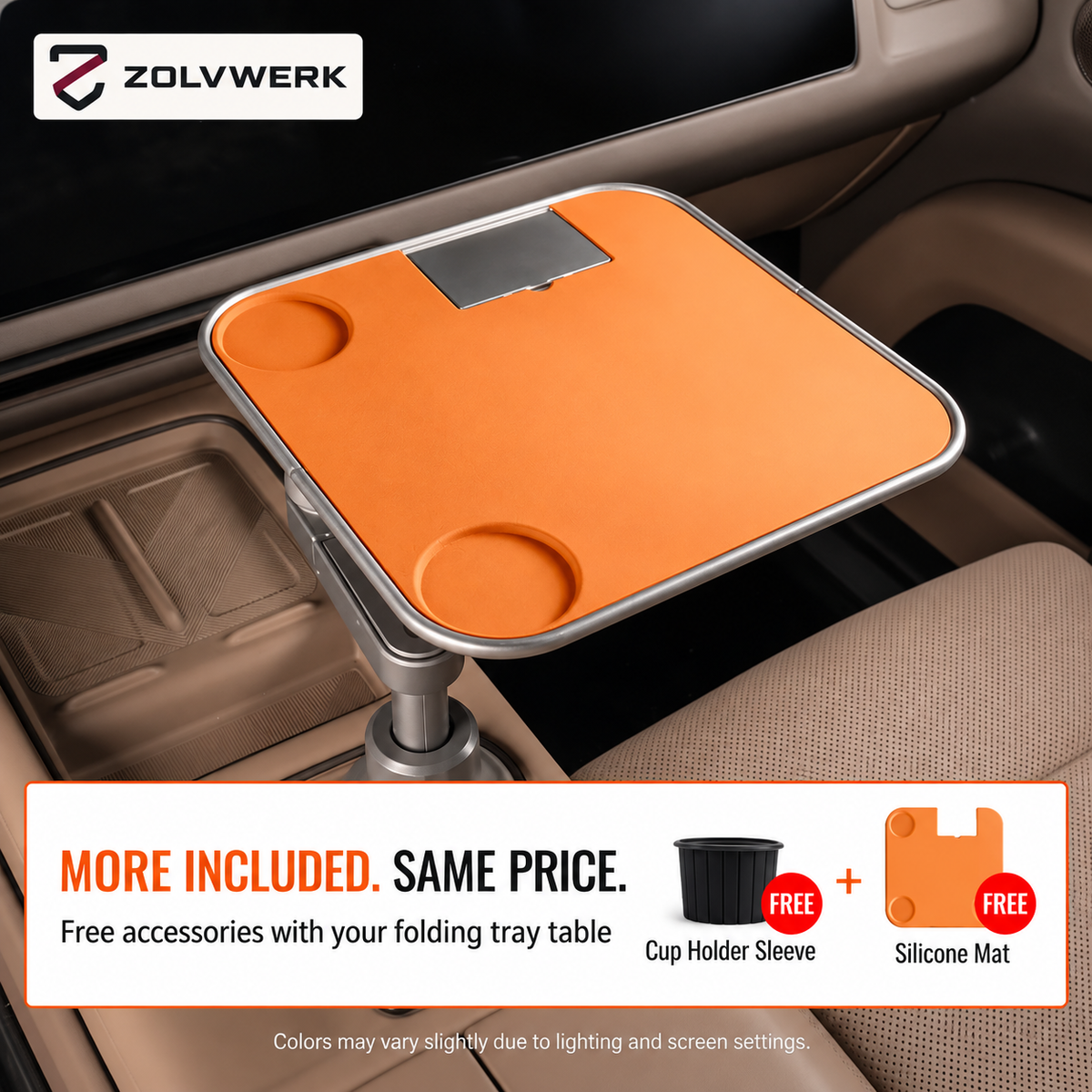 Foldable Floating Car Tray Table for Front & Rear Seats — Dining & Work