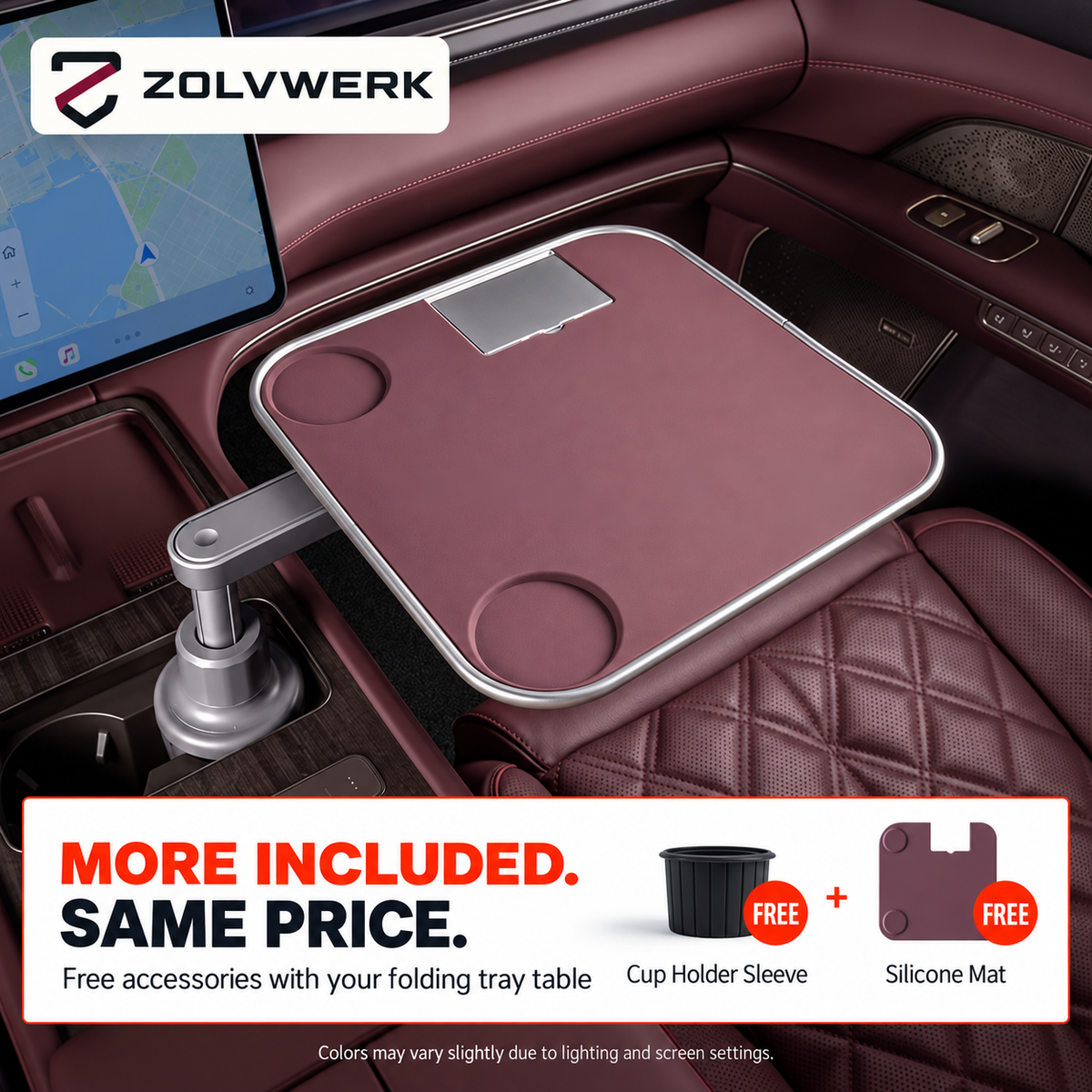 Foldable Floating Car Tray Table for Front & Rear Seats — Dining & Work