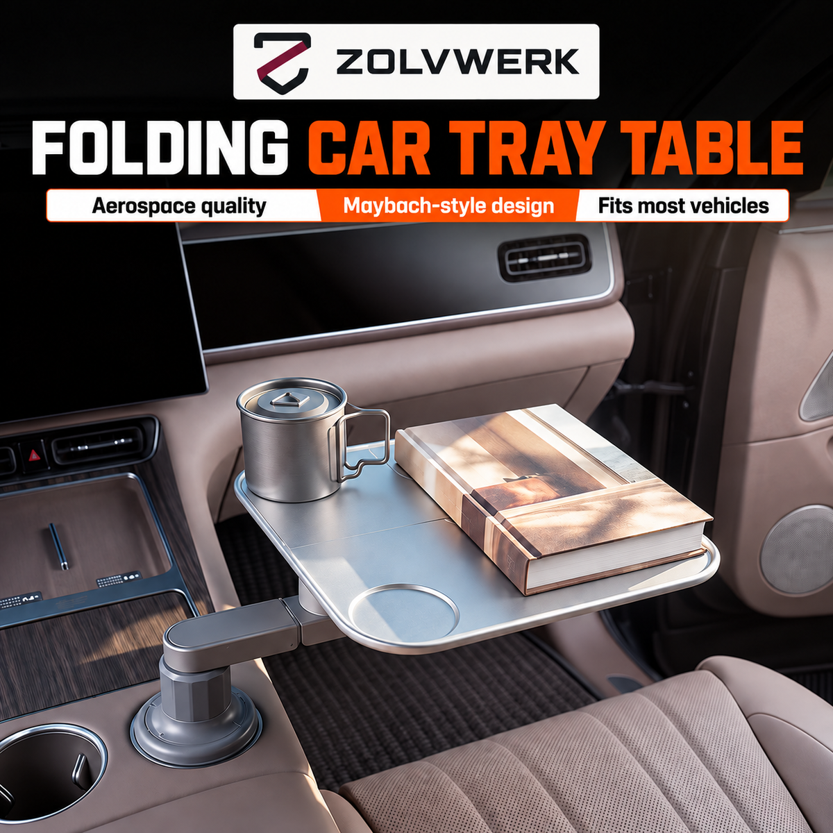 Foldable Floating Car Tray Table for Front & Rear Seats — Dining & Work