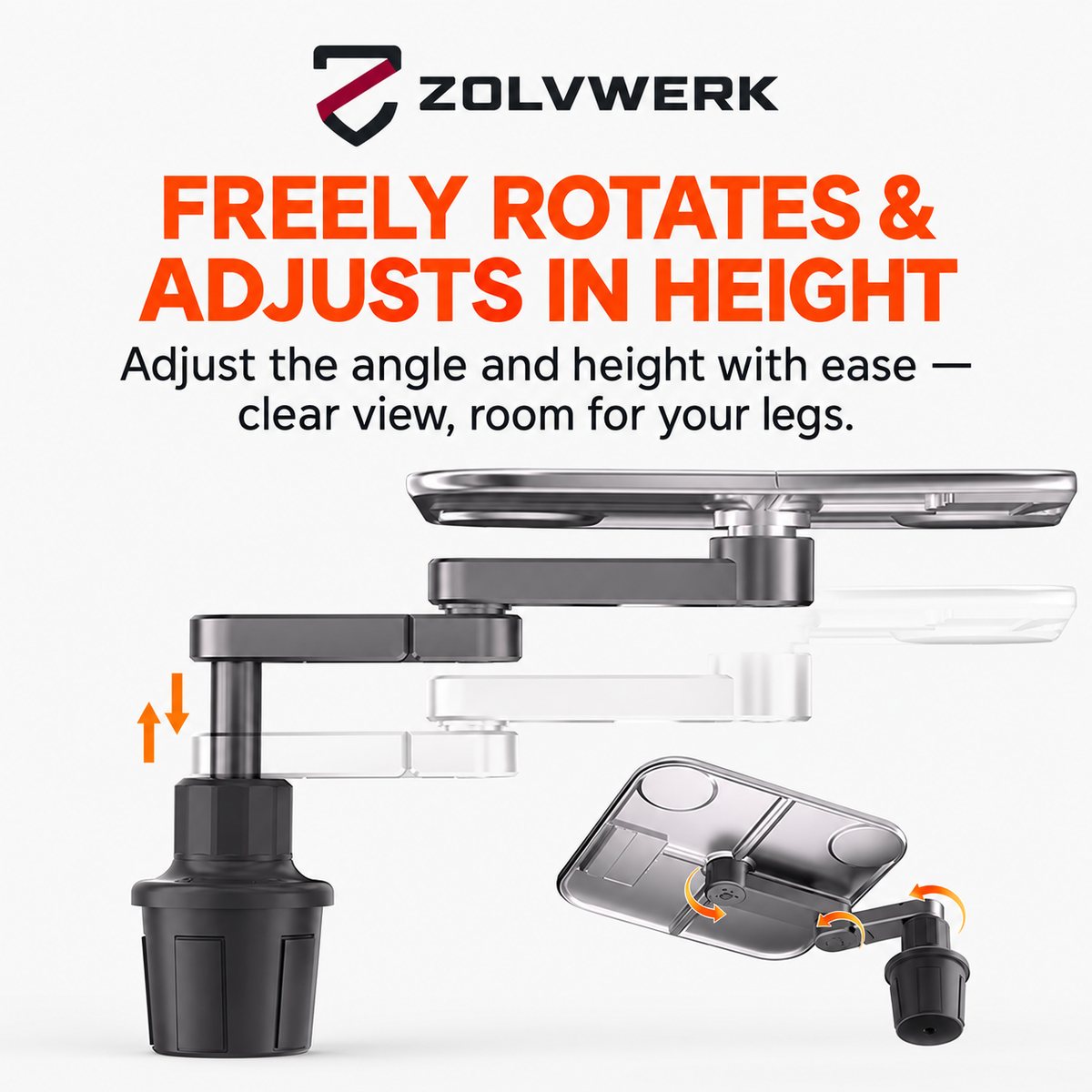 Foldable Floating Car Tray Table for Front & Rear Seats — Dining & Work