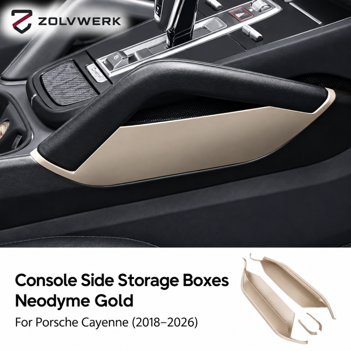 Center Console Side Storage Boxes (Pair) for Porsche Cayenne
