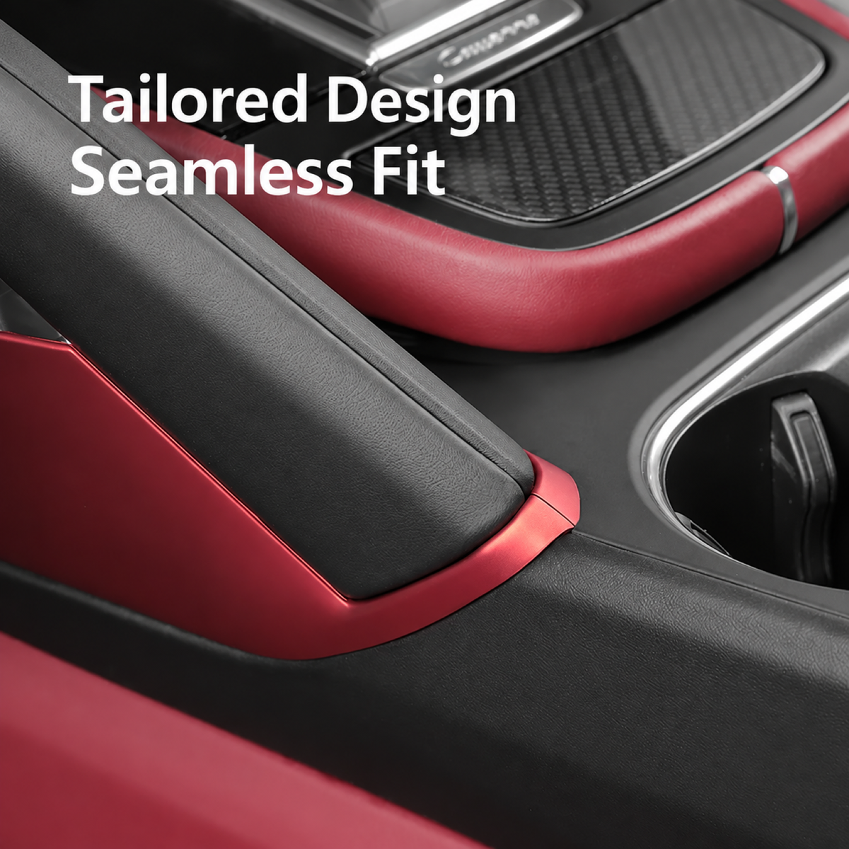Contoured console side storage boxes fitted beneath the Porsche Cayenne grab handles