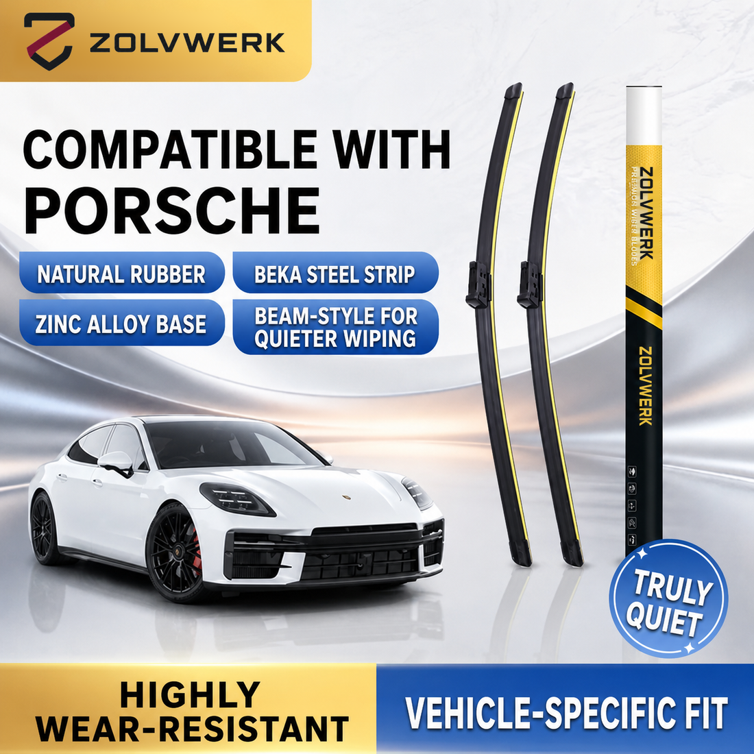 Direct-Fit Quiet Beam Wiper Blades — for Porsche Cayenne, Panamera & Macan