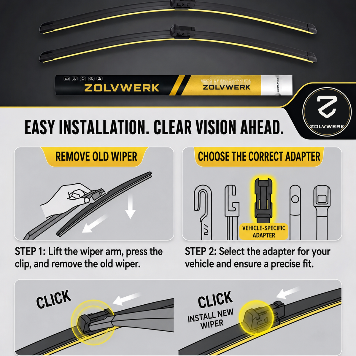 Direct-Fit Quiet Beam Wiper Blades — for Porsche Cayenne, Panamera & Macan